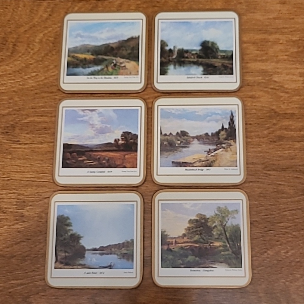 PIMPERNEL Vintage English Countryside Coasters, Set of 6, Made in England